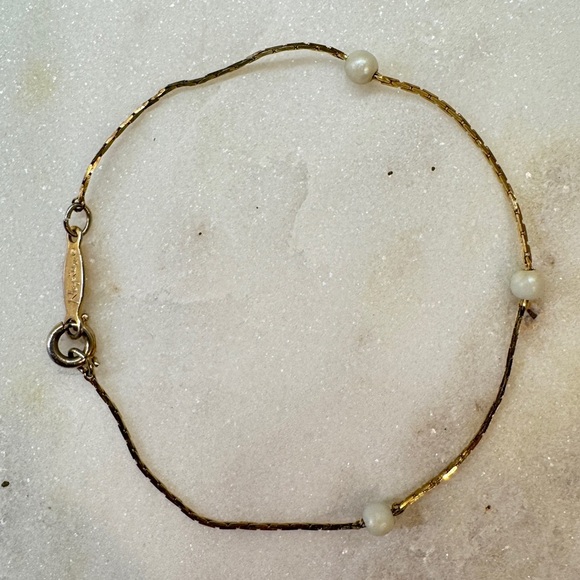 Napier Gold and Pearl Bracelet - Picture 3 of 4